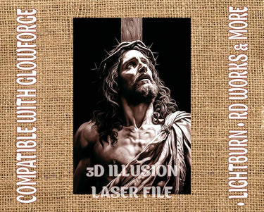 Jesus 3d illusion & laser-ready files - 3DWave.us
